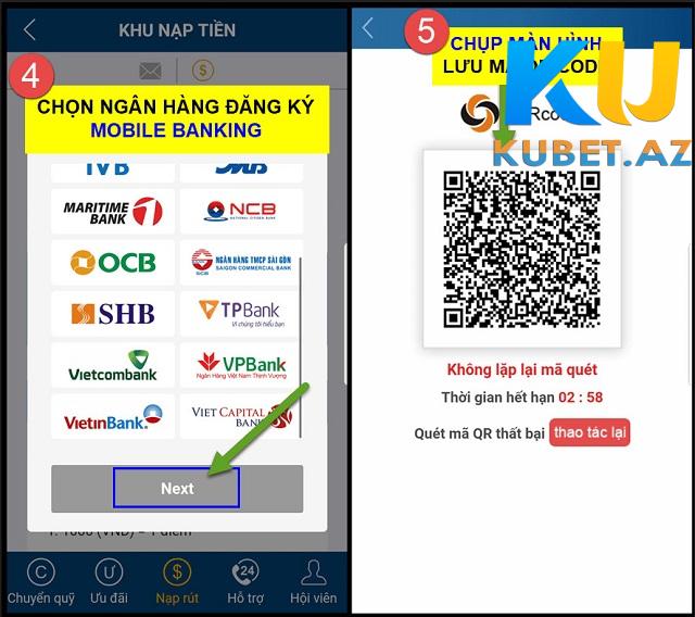 Nạp tiền tại Kubet bằng QRcode Nạp tiền tại Kubet bằng QRcode