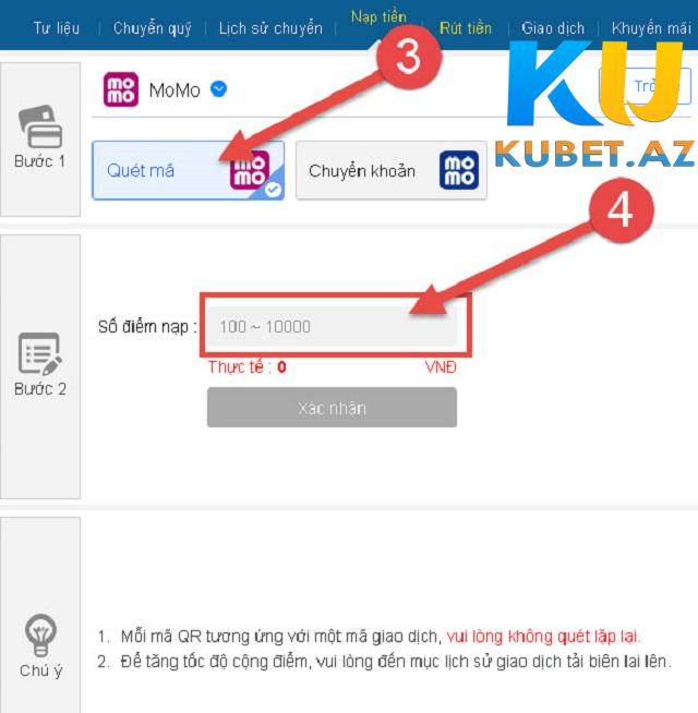 Nạp tiền tại Kubet qua ví Momo Nạp tiền tại Kubet qua ví Momo